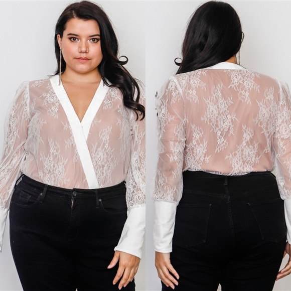 True Love Lace Plus Size Bodysuit - Picture 4 of 7